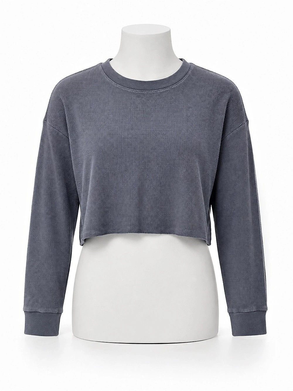 Wild Fable Cropped Waffle Knit Top in Purple Size XS